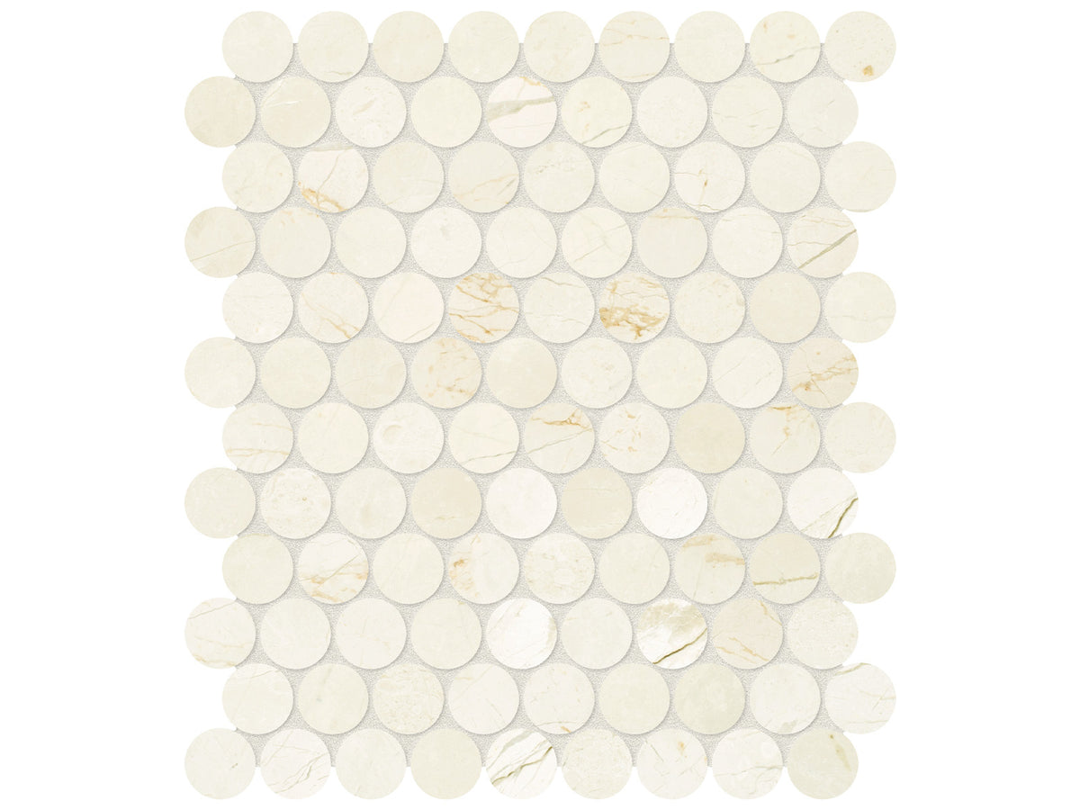 Avorio Crema mosaik penny round 3 cm