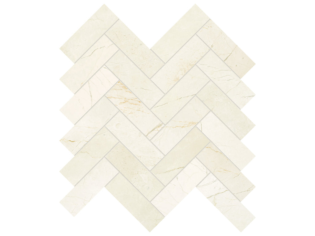 Avorio Crema mosaik herringbone 3,3 x 10 cm