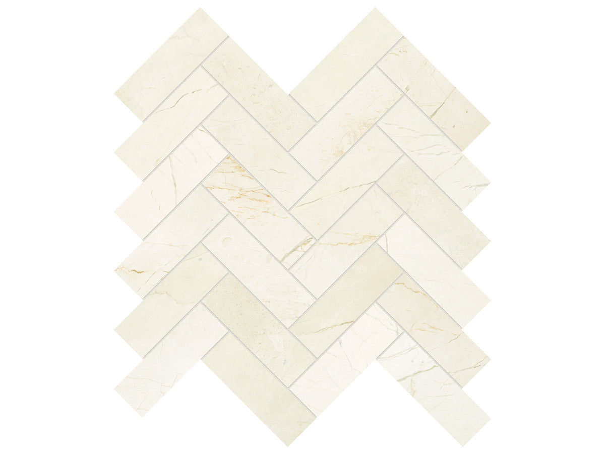 Avorio Crema mosaik herringbone 3,3 x 10 cm