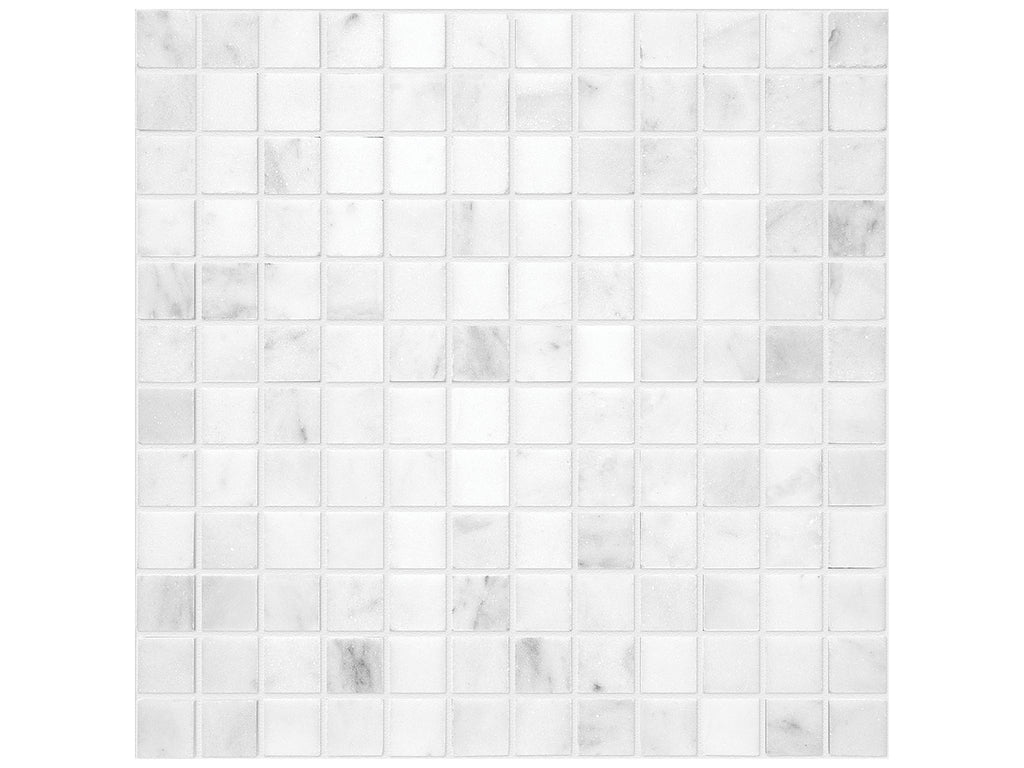 Bianco Venatino mosaik kvadrat 2,5 x 2,5 cm