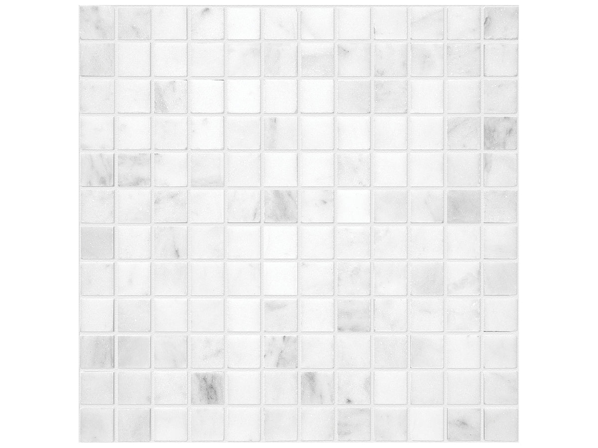 Bianco Venatino mosaik kvadrat 2,5 x 2,5 cm