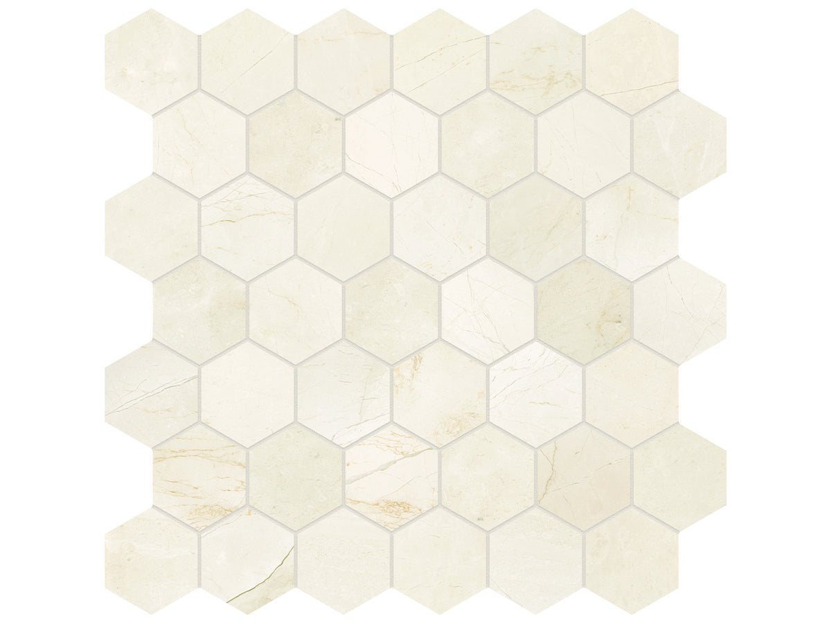 Avorio Crema mosaik hexagon 4,9 cm