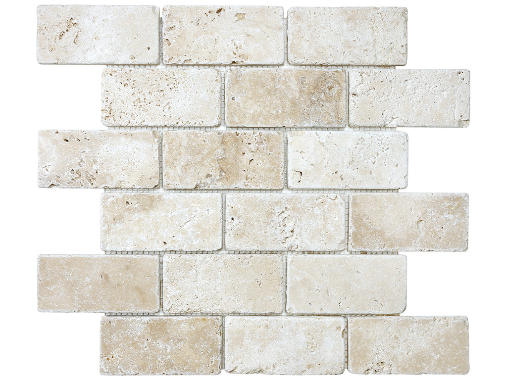 Ivory mosaik brick 5 x 10 cm, tumbled