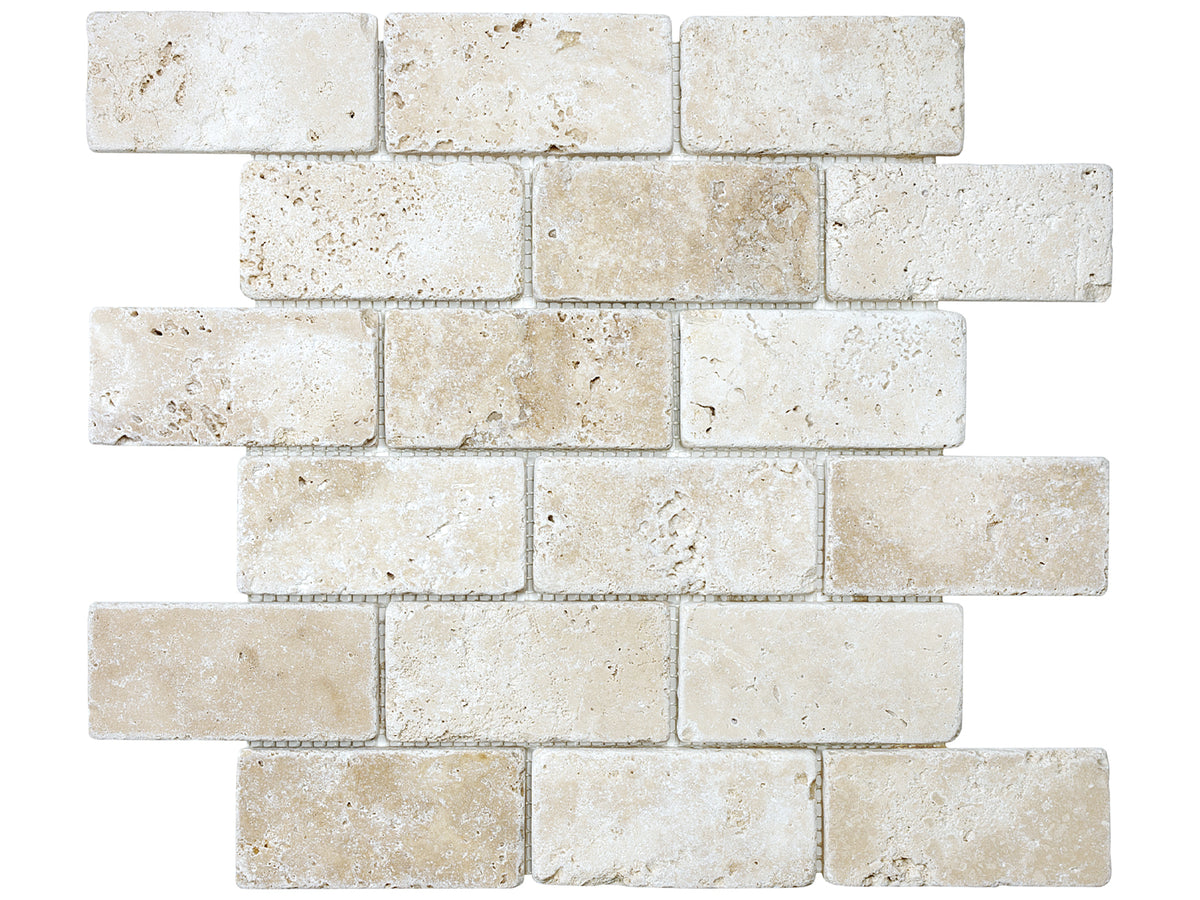 Ivory mosaik brick 5 x 10 cm, tumbled