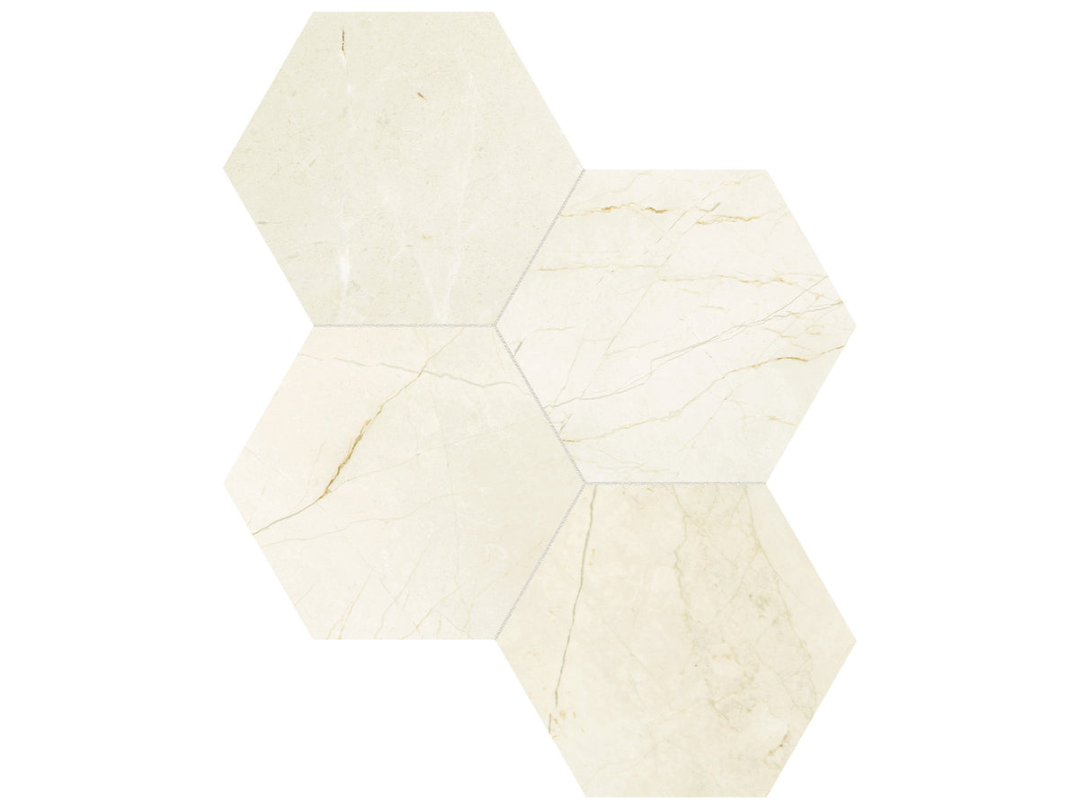 Avorio Crema mosaik hexagon 15,2 cm