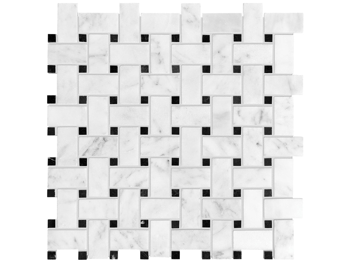 Bianco Venatino mosaik basketweave