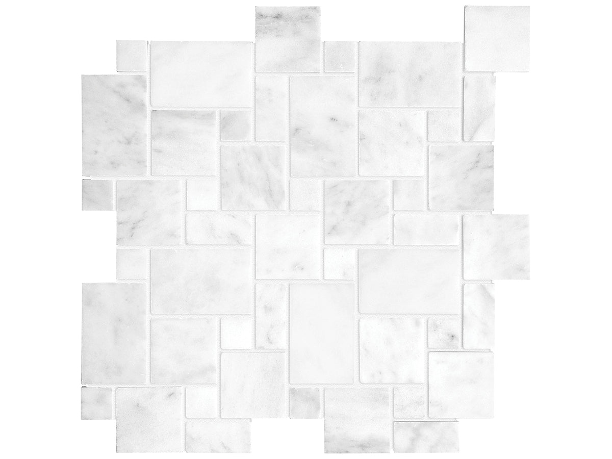 Bianco Venatino mosaik mini versailles