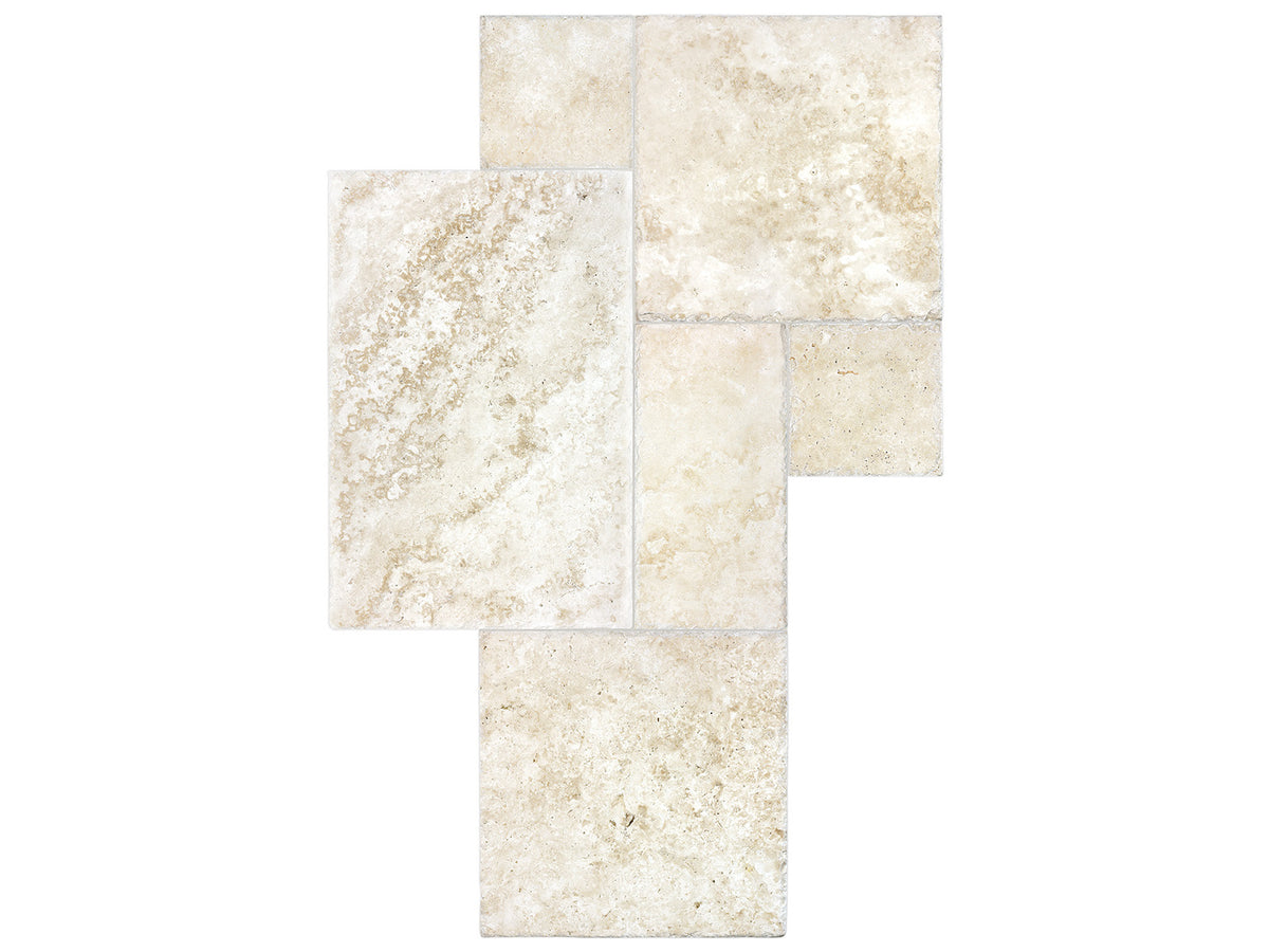 Ivory cobble stone mønstersæt, brushed & chiseled