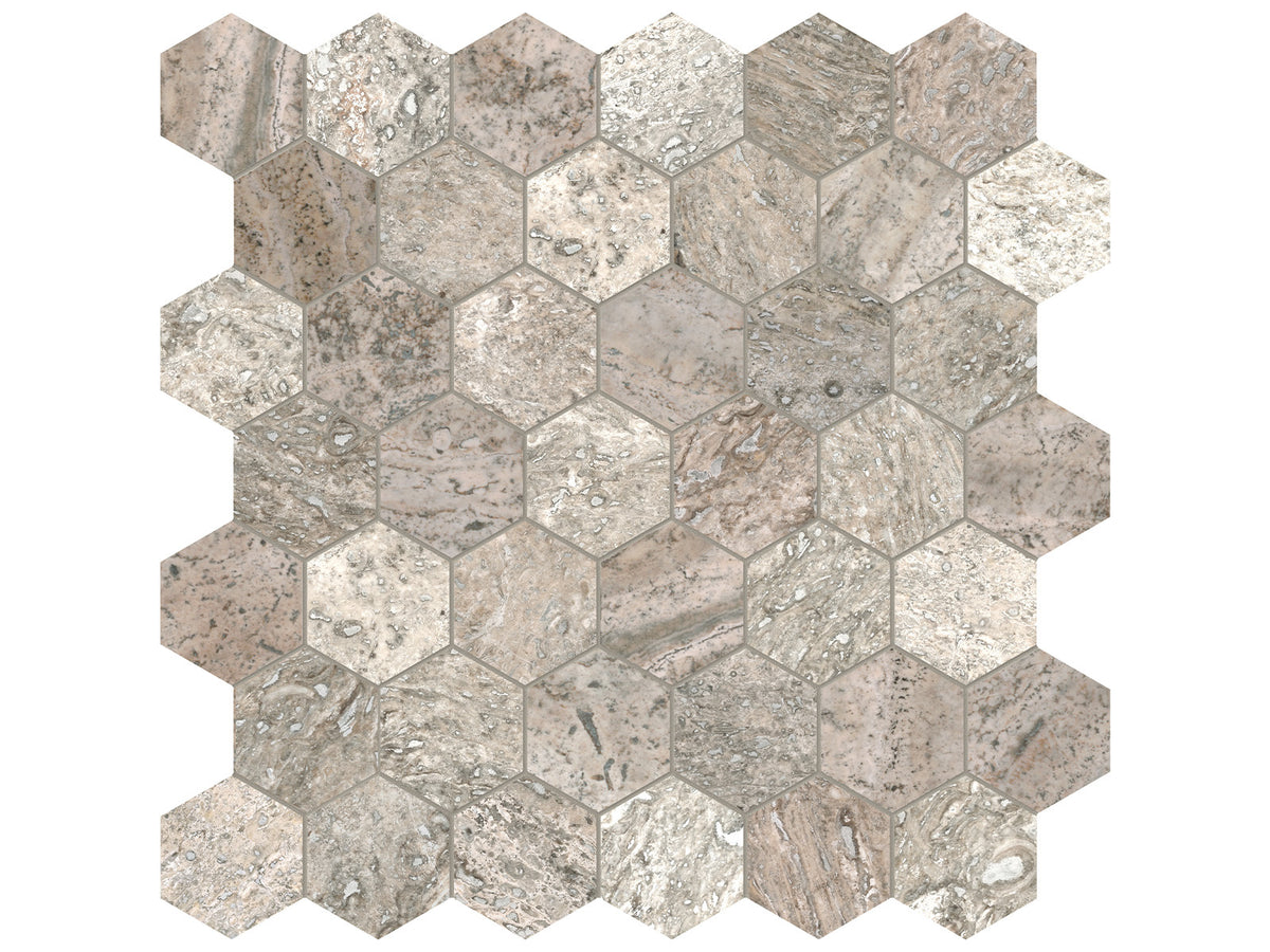 Silver Ash mosaik hexagon 4,9 cm