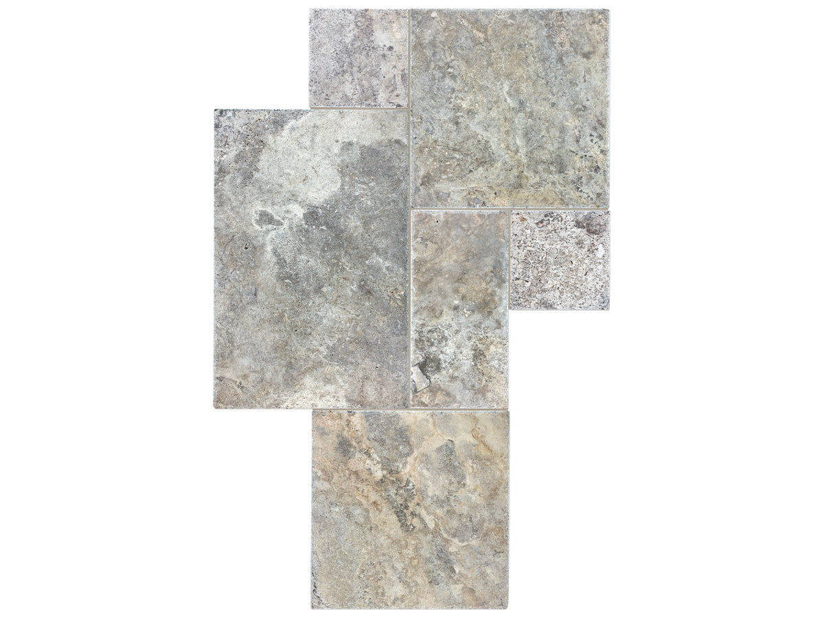 Silver Ash cobble stone mønstersæt, brushed & chiseled